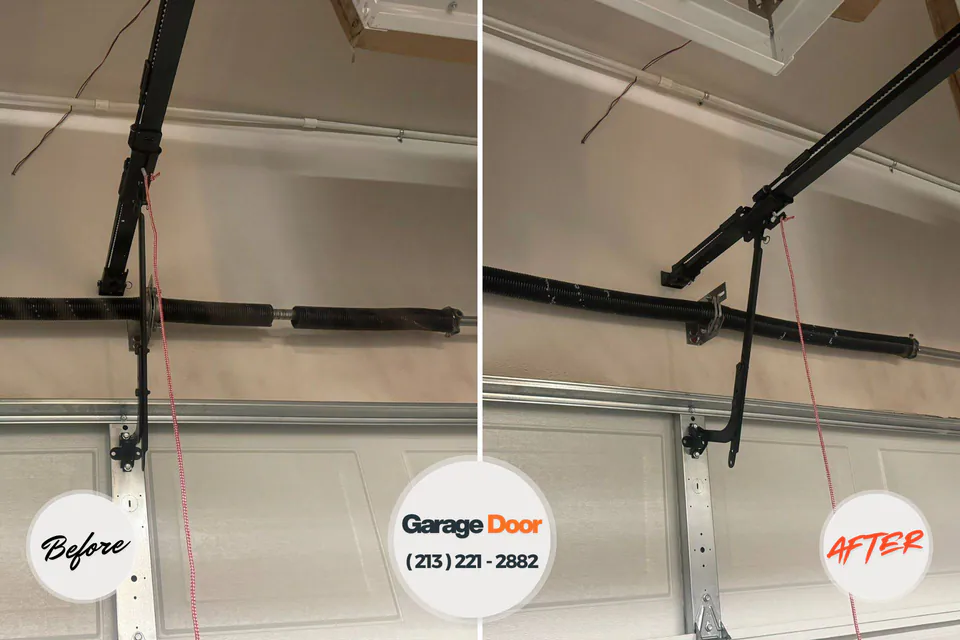 Before and after: garage door repair Pioneer Village, KY